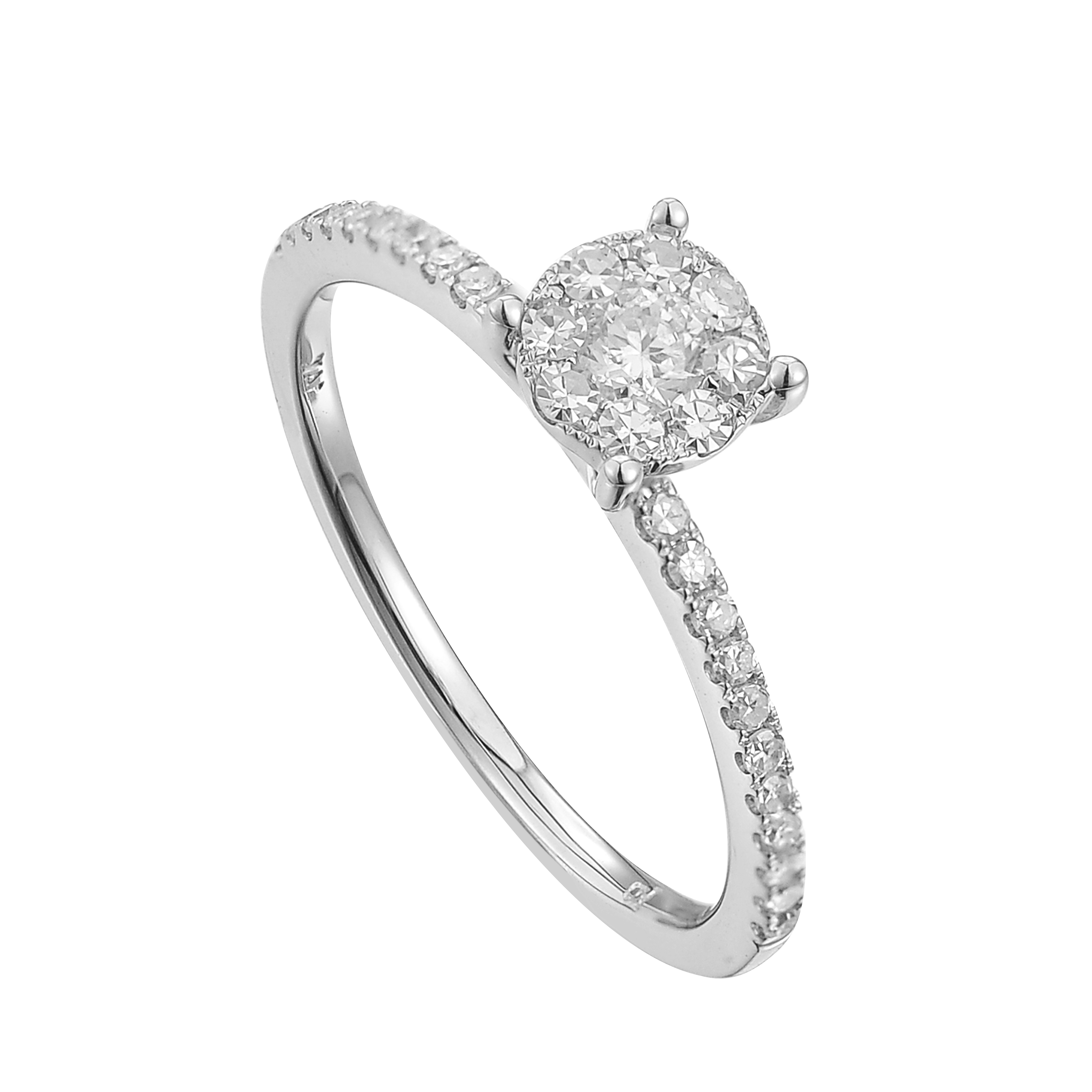 Diamond Engagement Ring  0.32 ct. 14K White Gold	
